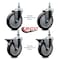Service Caster 6 Inch Thermoplastic Rubber 12 Inch Threaded Stem Caster Set 2 Brakes SCC SCC-TS20S614-TPRB-121315-2-PLB-2 - alternate 4